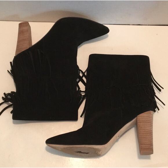 ELAINE TURNER LENNOX BLACK FRINGE BOOT  9.5 - Picture 2 of 8